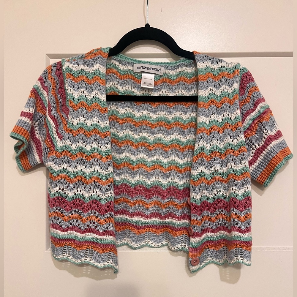 Cotton Emporium Colorful Striped Cardigan
